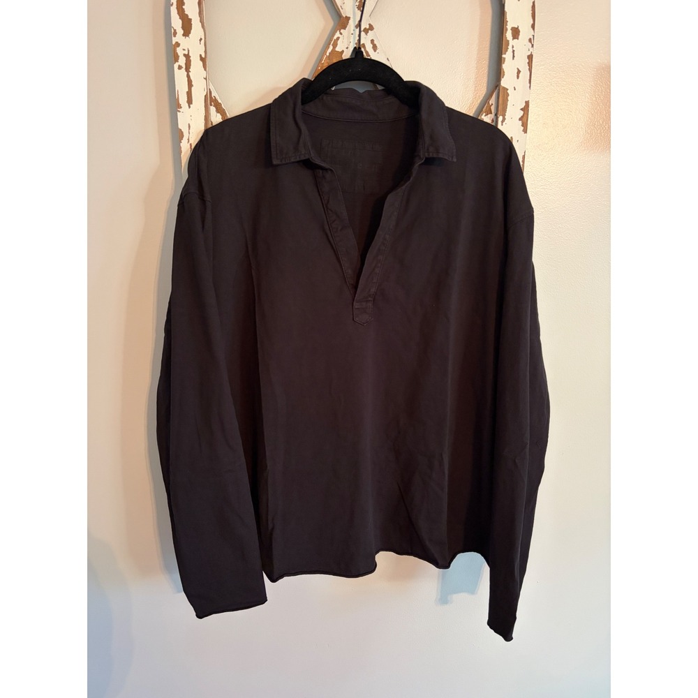 Frank & Eileen Patrick Heritage Jersey Popover Henley Black Size Large